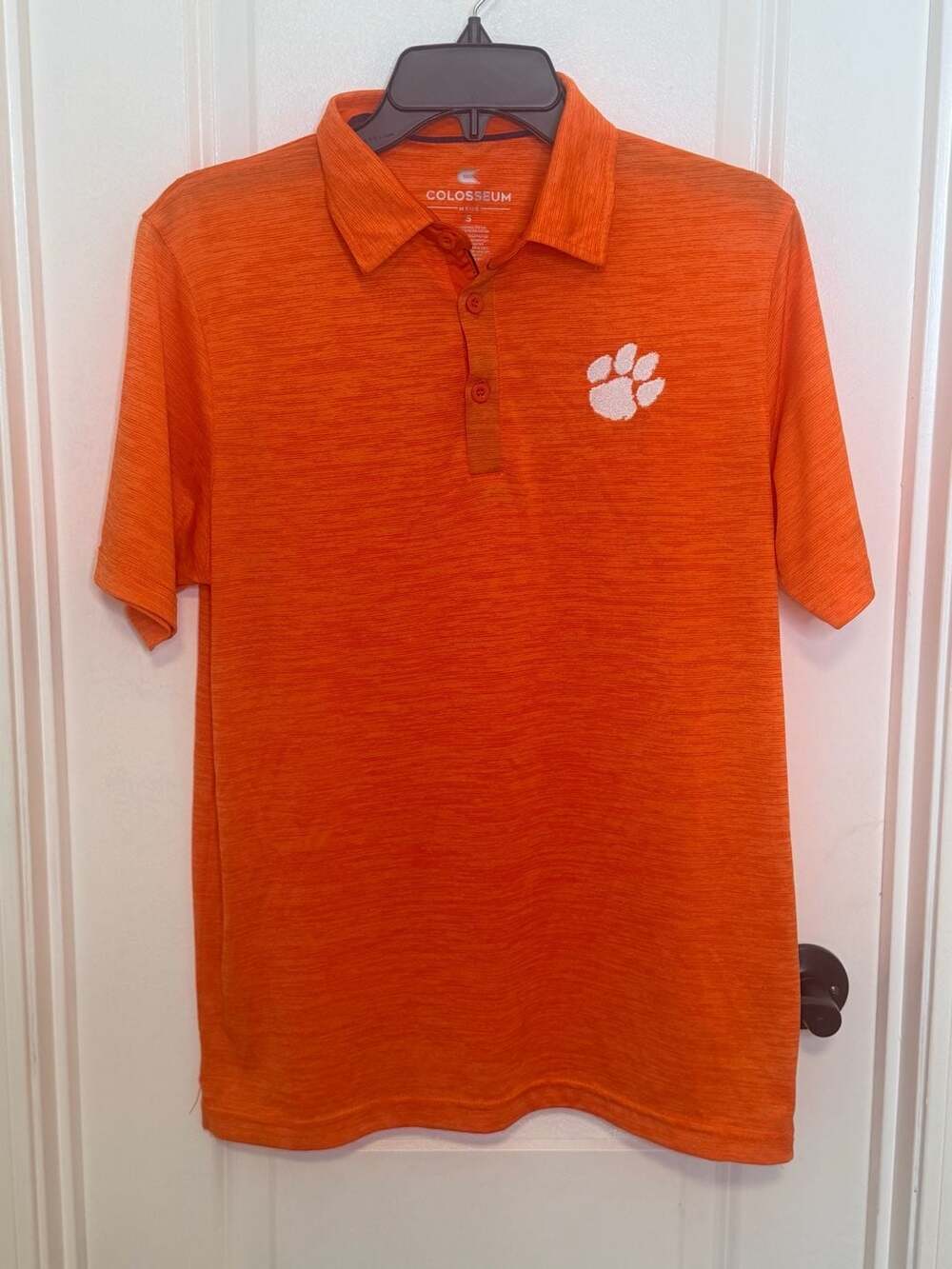 Colosseum Clemson Tigers Men's Orange Space Dye Short Sleeve Polo